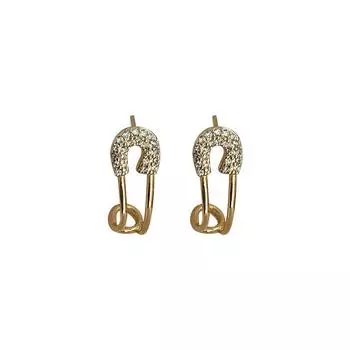 Серебряные серьги-гвоздики с бриллиантами в новом стиле, тонкие серьги в стиле ретро в стиле Гонконга