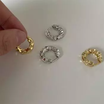 Серебряные серьги-иглы нерегулярная текстура искаженные серьги женские жидкие нишевые индивидуальные высококачественные украшения для ушей мода 925 silver needles