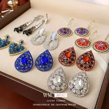 Серебряные серьги-иглы с бриллиантами в стиле ретро «Любовь» — элегантные и модные роскошные серьги для женщин Silver Needle Flowers серый