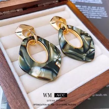 Серебряные серьги-иглы с овальными бриллиантами и гальваническим покрытием из настоящего золота, европейский и американский нишевый дизайн, модные серьги 1#