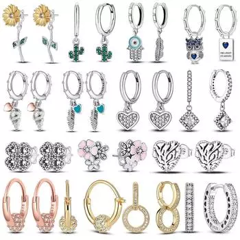 Серебряные серьги из стерлингового серебра 925 пробы, океан, сердце, ракушка, ромашка, цветок, луна, серьги-капли, женские серьги-гвоздики, модные украшения белый