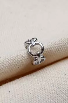 Серебряные серьги-каффы из хряща уха с круглой цепочкой