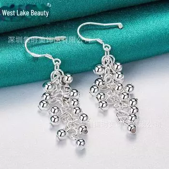 Серебряные серьги-капли в форме винограда - элегантные украшения для женщин ME041