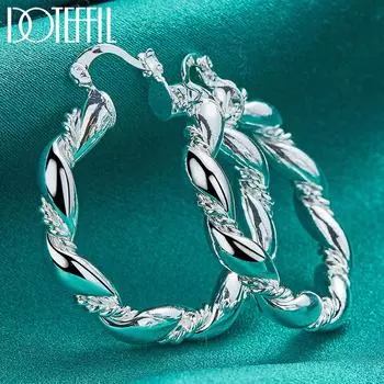 Серьги-кольца из стерлингового серебра 925 пробы, свадебные украшения