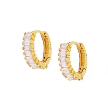 Серебряные серьги-кольца Canner, женские позолоченные украшения с белым цирконом, преломляющие украшения золотой