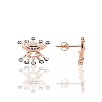 Серебряные серьги-модели с бриллиантами