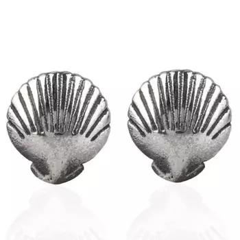 Серебряные серьги ручной работы из ракушек