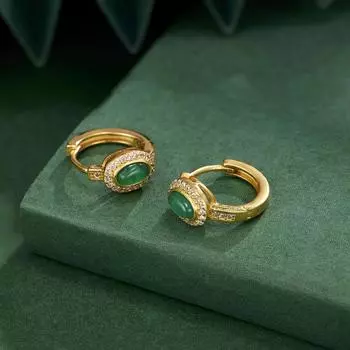 Серебряные серьги S925, новые натуральные халцедоновые серьги-клипсы, женские инкрустированные овальные геометрические серьги в форме яйца, модные 925 Silver белого золота