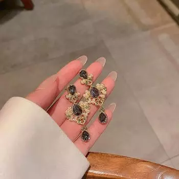 Серебряные серьги S925 с французским ретро-геометрическим барочным жемчугом для женщин золотой