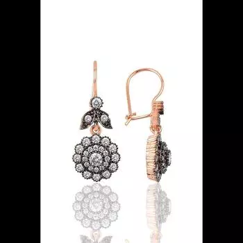 Серебряные серьги с бриллиантами