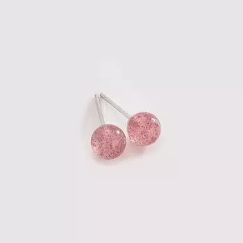 Серебряные серьги с клубничным кристаллом для женщин, серьги с розовым кристаллом, маленькие серьги Super Fairy, простые серьги Temperament