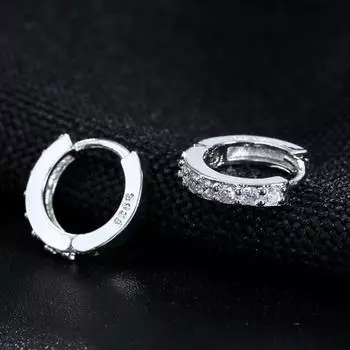 Серебряные серьги с кристаллами серебряный