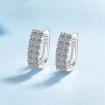 Серебряные серьги с муассанитом S925, элегантный и модный выбор, полный бриллиантов, и универсальные серьги для женщин 925 silver