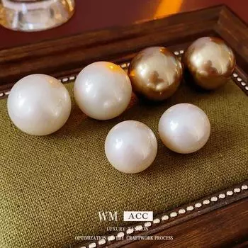 Серебряные серьги с жемчугом «Игла» — французская ретро-мода, элитная роскошь, простой, но элегантный дизайн. Diameter 25mm белый