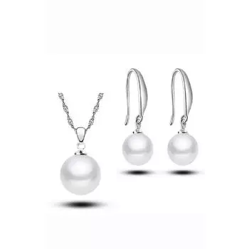 Серебряные серьги с жемчугом Майорка