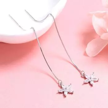 Серебряные серьги Star of The Stars Tassel Mesh Internet Sensation из серебра 925 пробы, безделушки