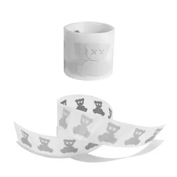 Серебряные светоотражающие ленты с милым медведем, нашивки для одежды, теплопередача, Parches Ropa, сделай сам, термопресс, аппликации, наклейки 3x100 см 3x100cm