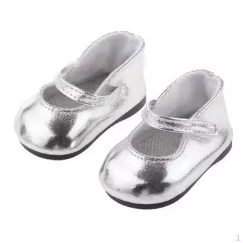 Серебряные туфли для 18-дюймовых кукол-девочек
