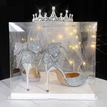 Серебряные туфли на высоком каблуке 2025 года, новая коллекция весна-осень, блестки, бриллианты, кристаллы, шоу, трава, основное платье, свадебные туфли, два наряда, свадебное платье 34