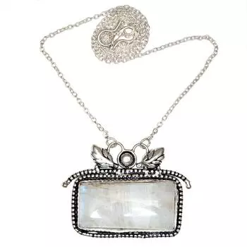 Серебряные украшения 2,25-дюймовый кулон с драгоценными камнями, радужным лунным камнем, Пасха