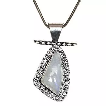 Серебряные украшения 2,25-дюймовый кулон с драгоценными камнями, радужным лунным камнем, Пасха
