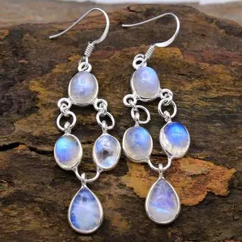 Серебряные украшения, подарок для мамы, украшения ручной работы, серебряные серьги, украшения с драгоценными камнями, белый