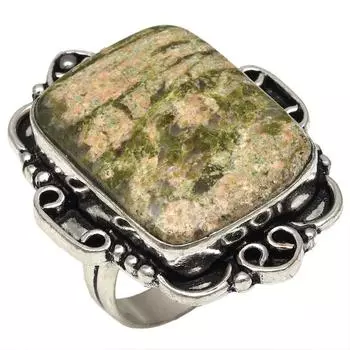 Серебряные украшения ручной работы из драгоценного камня унакит яшма 8