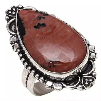 Серебряные украшения ручной работы из драгоценного камня Ханни Дендритовый опал 8.5