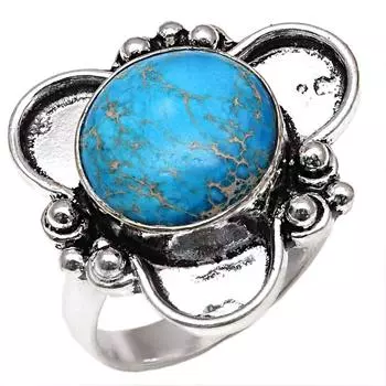 Серебряные украшения ручной работы из драгоценных камней бирюзового и синего медного цвета 7