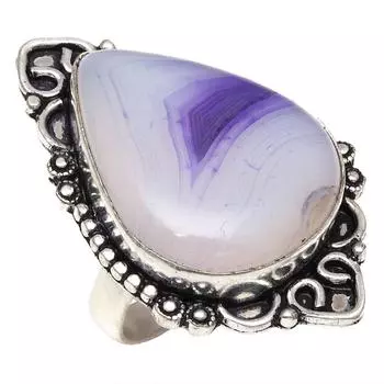 Серебряные украшения ручной работы из голубого ботсванского агата 8.5