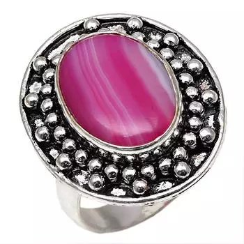 Серебряные украшения ручной работы из розового ботсванского агата 8