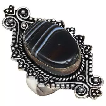 Серебряные украшения ручной работы из серого ботсванского агата 7