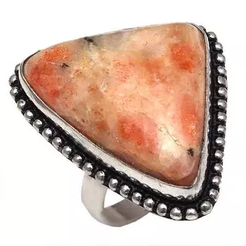 Серебряные украшения ручной работы из солнечного камня-кабошона 8.5