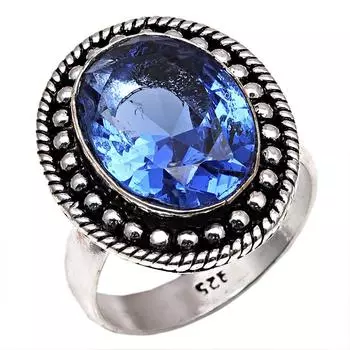 Серебряные украшения ручной работы из танзанита и кварца 9.5