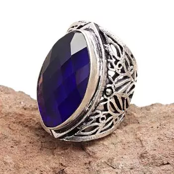 Серебряные украшения ручной работы из танзанитового кварца 7