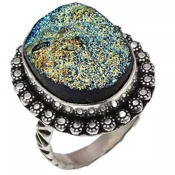 Серебряные украшения ручной работы из титанового друзового камня 8.5