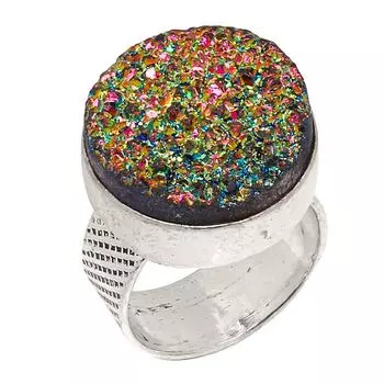 Серебряные украшения ручной работы из титанового друзового камня 7