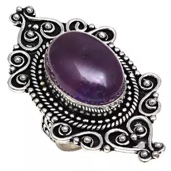 Серебряные украшения ручной работы с аметистовым драгоценным камнем 7