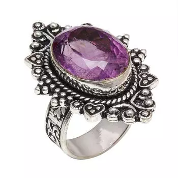 Серебряные украшения ручной работы с аметистовым драгоценным камнем 7