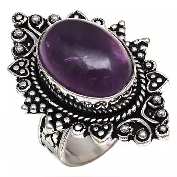 Серебряные украшения ручной работы с аметистовым драгоценным камнем 7