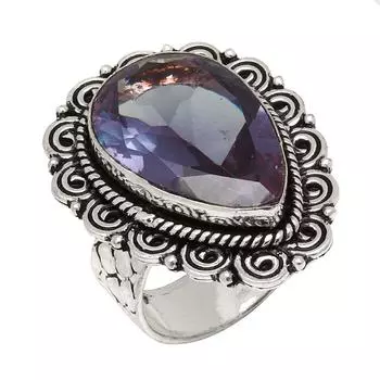 Серебряные украшения ручной работы с аметистовым драгоценным камнем 9