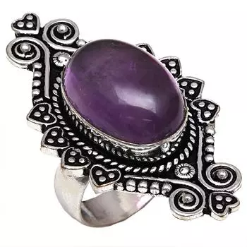 Серебряные украшения ручной работы с аметистовым камнем 8