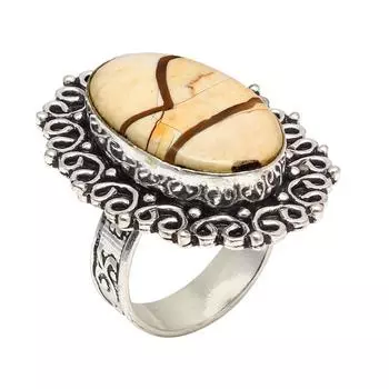 Серебряные украшения ручной работы с брекчиевым мукаитом 8.5