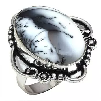 Серебряные украшения ручной работы с дендритовым опалом 7.5