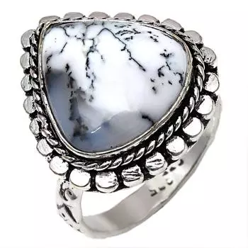 Серебряные украшения ручной работы с дендритовым опалом 7.5