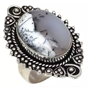 Серебряные украшения ручной работы с дендритовым опалом 7