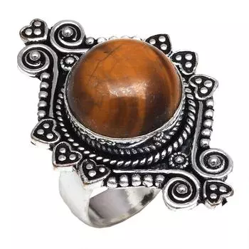 Серебряные украшения ручной работы с драгоценным камнем тигровый глаз 8