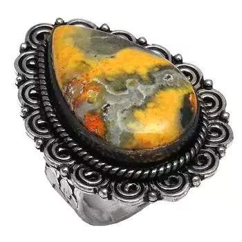 Серебряные украшения ручной работы с драгоценным камнем яшмой шмеля 7