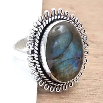 Серебряные украшения ручной работы с драгоценным камнем лабрадорит 8