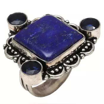 Серебряные украшения ручной работы с драгоценным камнем лазурит 9